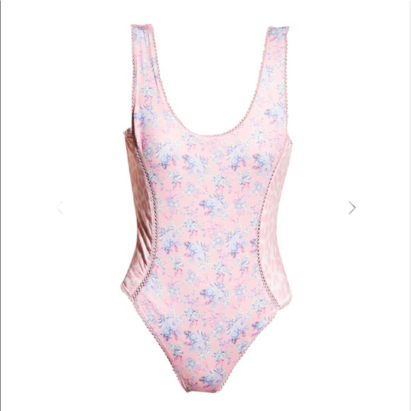 🔥 LoveShackFancy Mikkel One Piece Swimsuit NWT Large - Picture 7 of 8